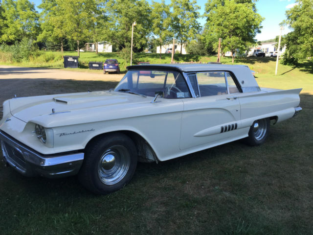 1958 White Ford Thunderbird 2 door