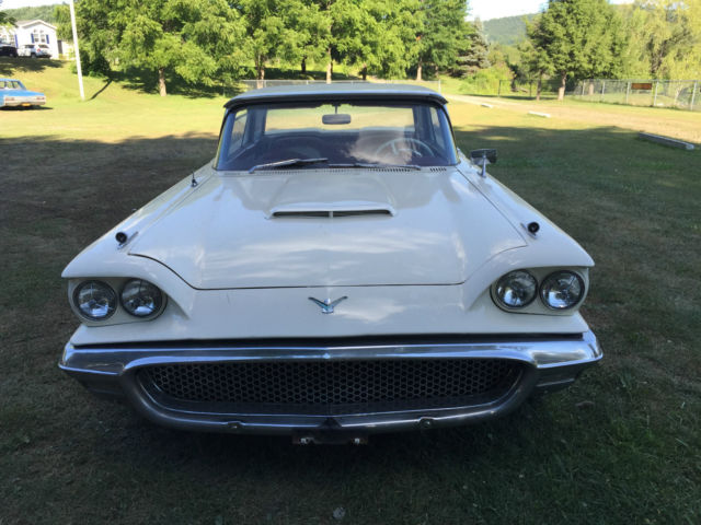 1958 White Ford Thunderbird 2 door