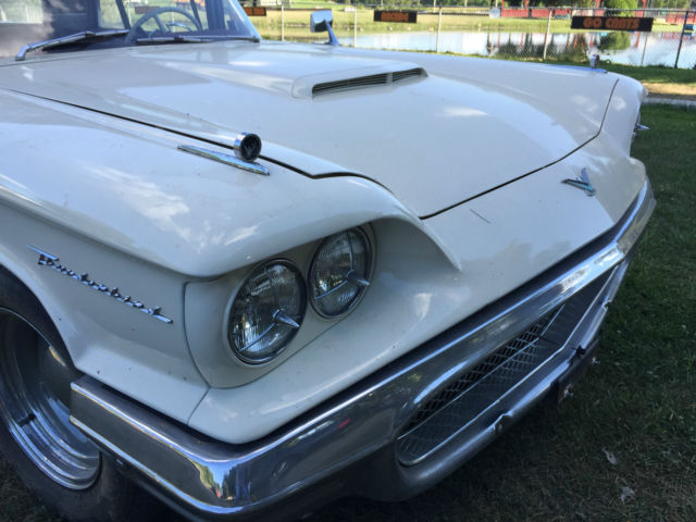1958 White Ford Thunderbird 2 door