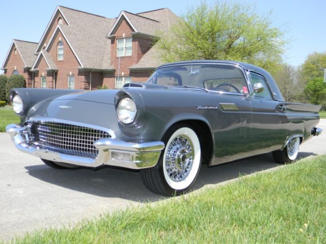1957 Gray Ford Thunderbird Convertible
