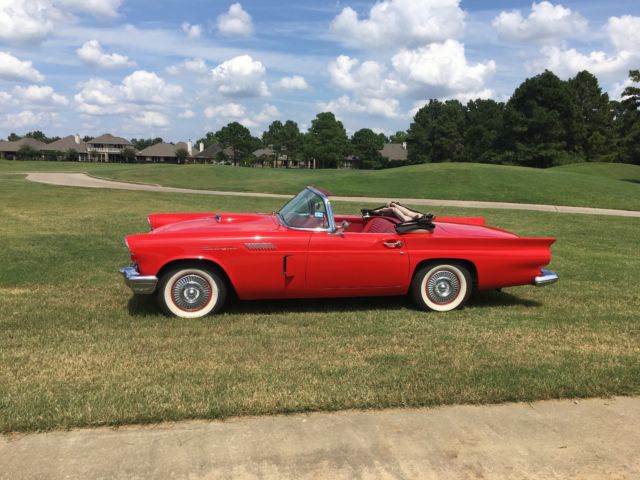 1957 Red Ford Thunderbird Convertible