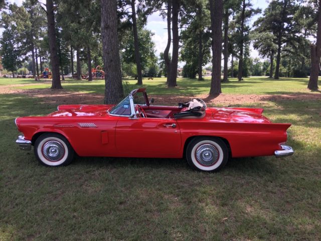 1957 Red Ford Thunderbird Convertible