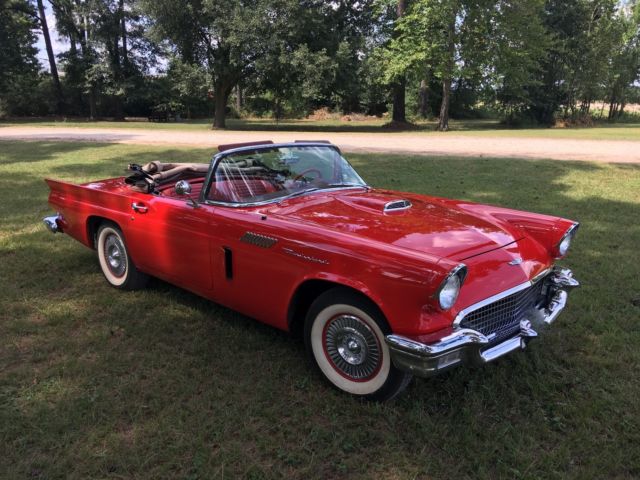 1957 Red Ford Thunderbird Convertible
