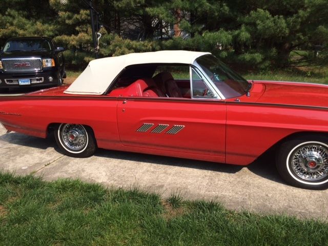 1963 red Ford Thunderbird converible 