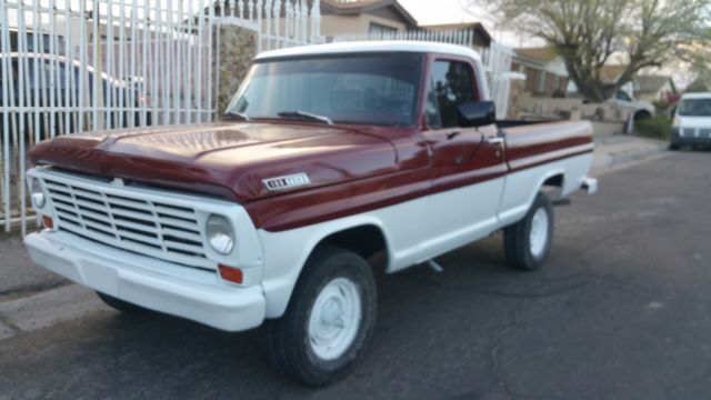 1967 White and Marron Ford F-100 Cab & Chassis