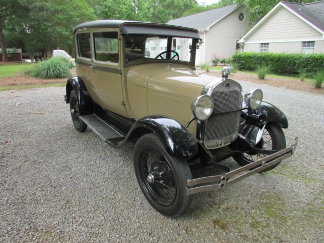 1929 Tan Ford Model A Coupe