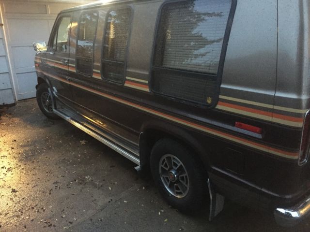 1990 Black Ford Luxury Van Standard Passenger Van