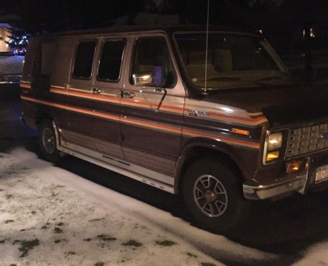 1990 Black Ford Luxury Van Standard Passenger Van