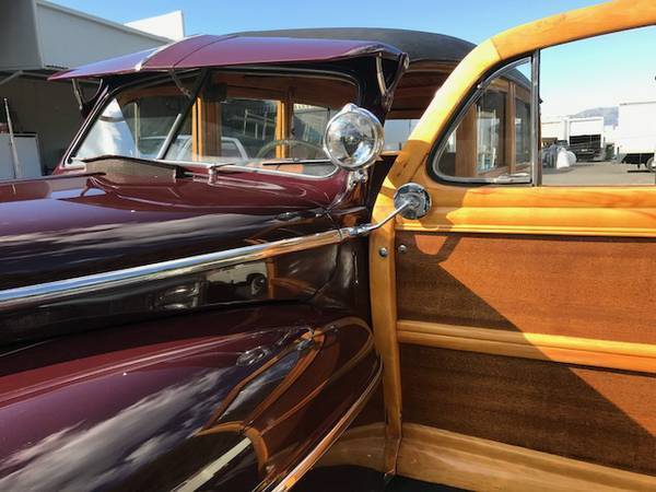 1947 Burgundy Ford Woody SUV