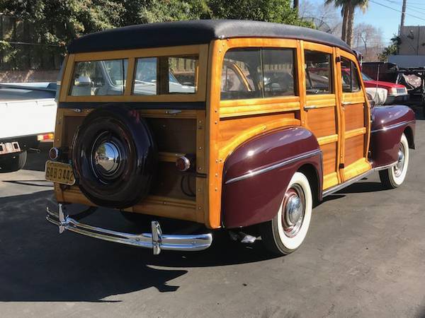 1947 Burgundy Ford Woody SUV