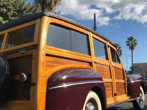 1947 Burgundy Ford Woody SUV