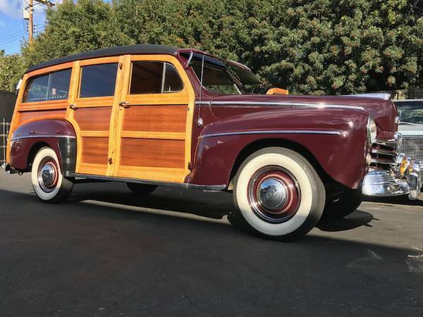 1947 Burgundy Ford Woody SUV