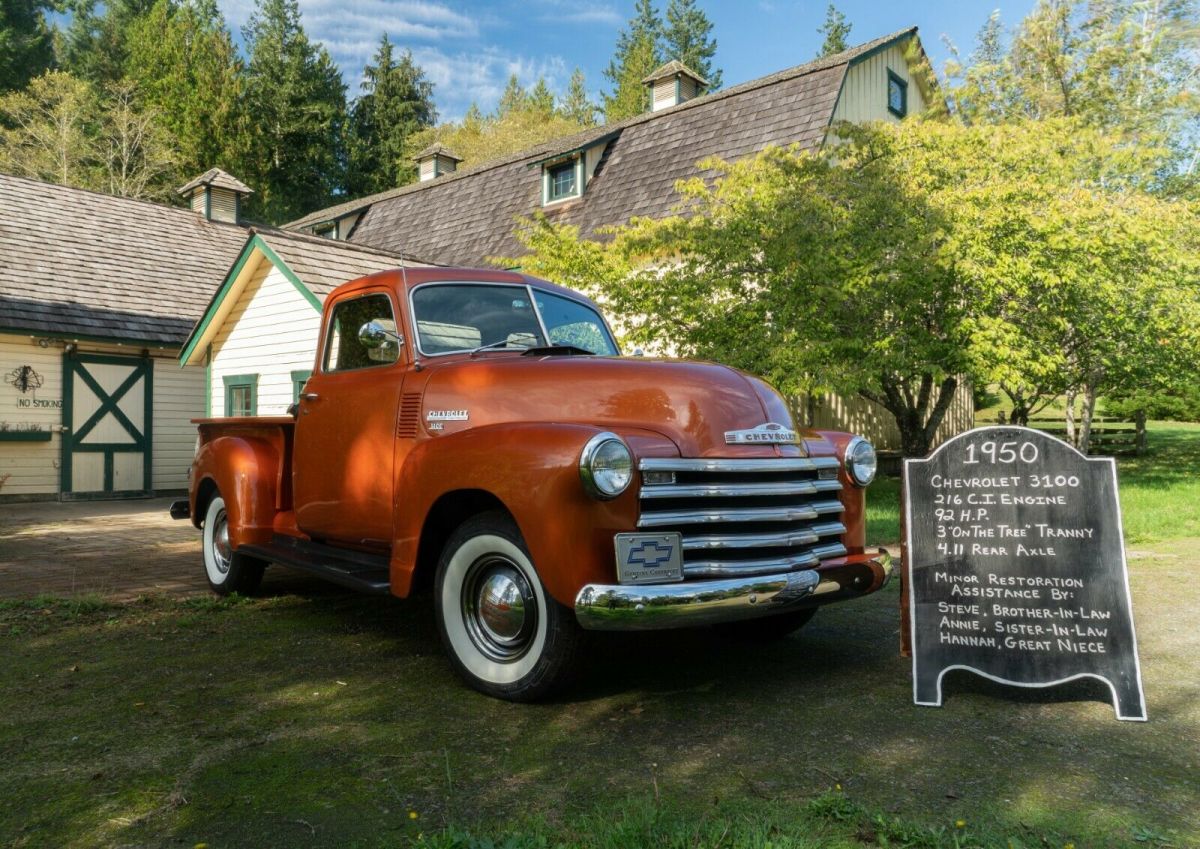 1950 Orange Chevrolet Other Pickups