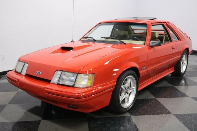 1985 Red Ford Mustang Hatchback
