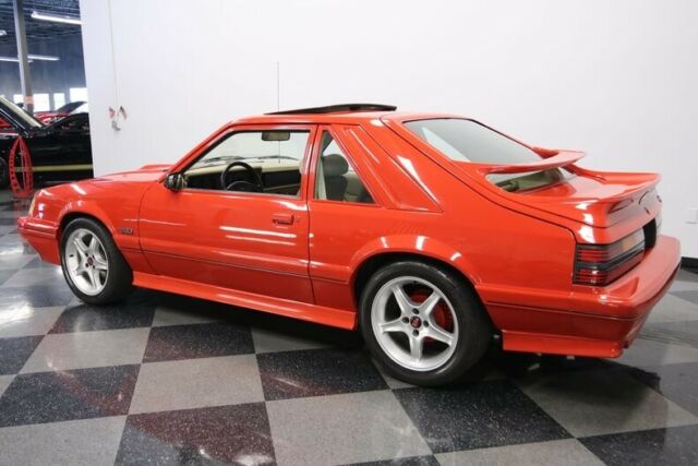 1985 Red Ford Mustang Hatchback