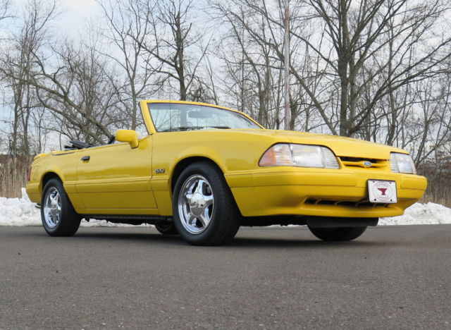 1993 Yellow Ford Mustang Convertible