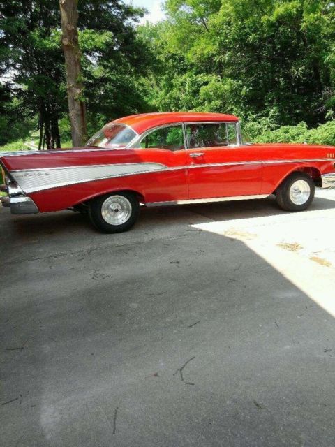 1957 Red Chevrolet Bel Air/150/210 2 door hard top