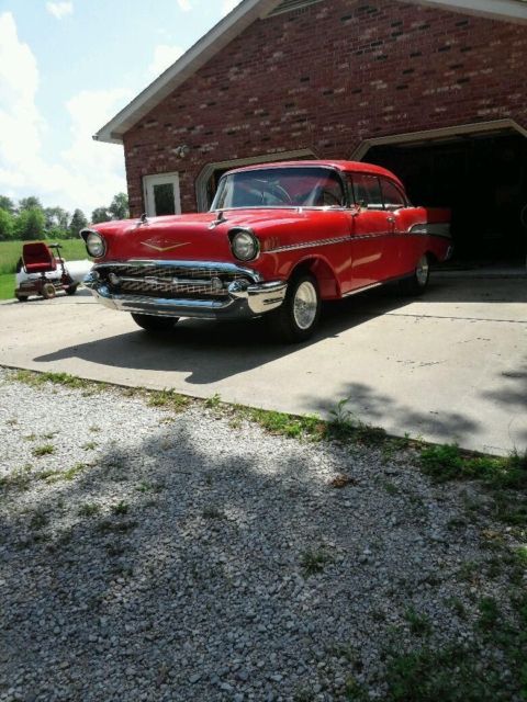 1957 Red Chevrolet Bel Air/150/210 2 door hard top