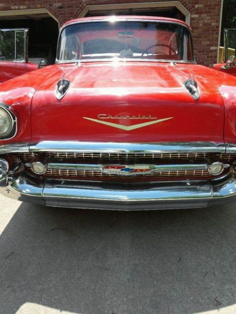 1957 Red Chevrolet Bel Air/150/210 2 door hard top