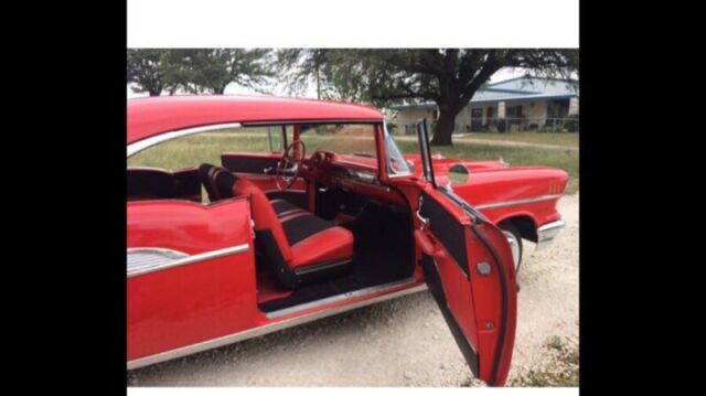 1957 red Chevrolet Bel Air 2dr hardtop
