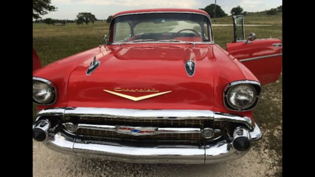 1957 red Chevrolet Bel Air 2dr hardtop
