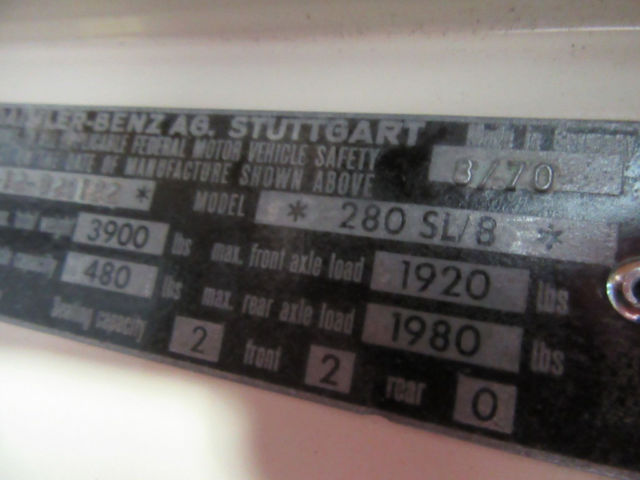 1971 TAN Mercedes-Benz SL-Class Convertible