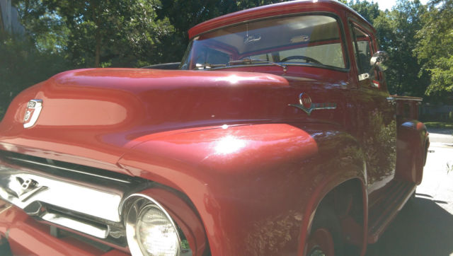 1956 Red Ford F-100 Pickup (Truck)