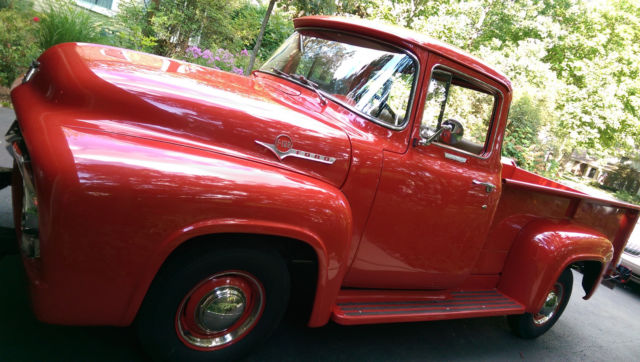1956 Red Ford F-100 Pickup (Truck)