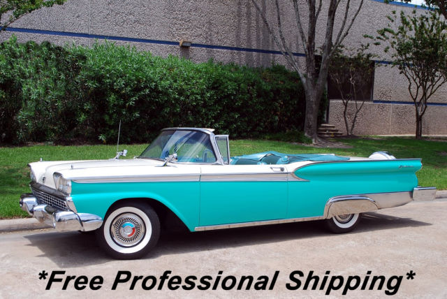 1959 Turquoise & White Ford Galaxie Convertible