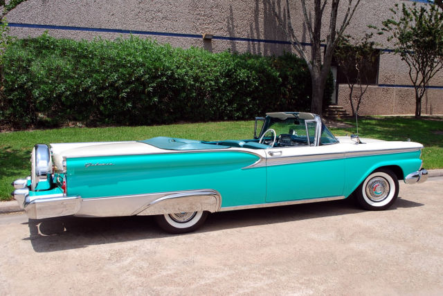 1959 Turquoise & White Ford Galaxie Convertible