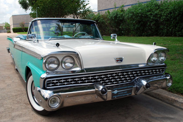 1959 Turquoise & White Ford Galaxie Convertible