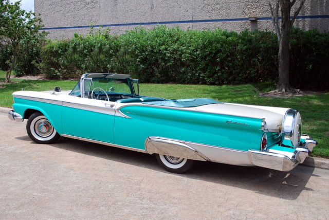 1959 Turquoise & White Ford Galaxie Convertible