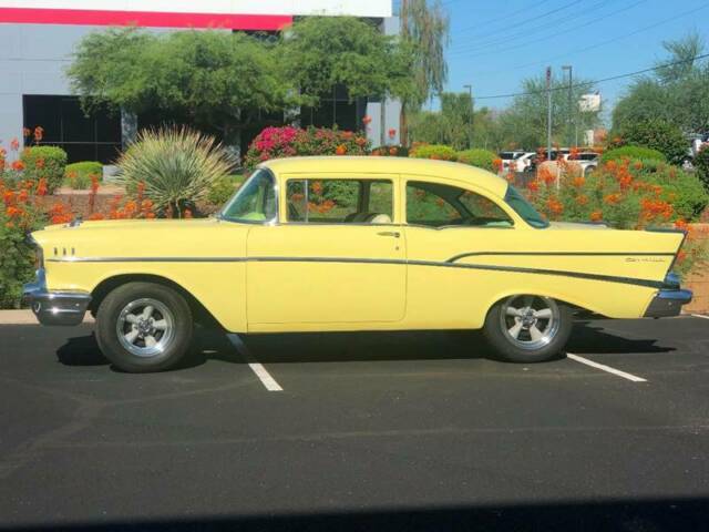 1957 Yellow Chevrolet Bel Air/150/210 Coupe