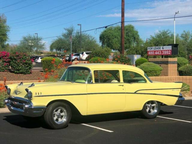1957 Yellow Chevrolet Bel Air/150/210 Coupe