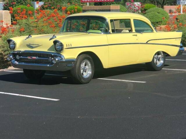 1957 Yellow Chevrolet Bel Air/150/210 Coupe