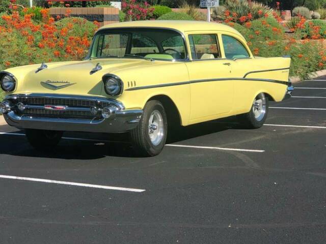 1957 Yellow Chevrolet Bel Air/150/210 Coupe