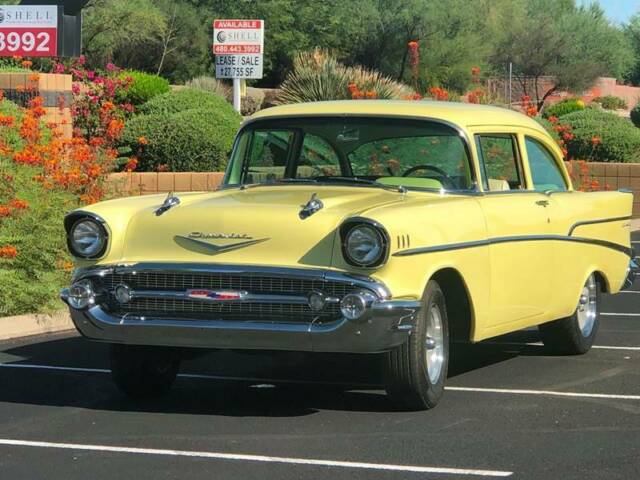 1957 Yellow Chevrolet Bel Air/150/210 Coupe