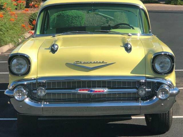 1957 Yellow Chevrolet Bel Air/150/210 Coupe