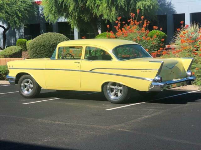 1957 Yellow Chevrolet Bel Air/150/210 Coupe
