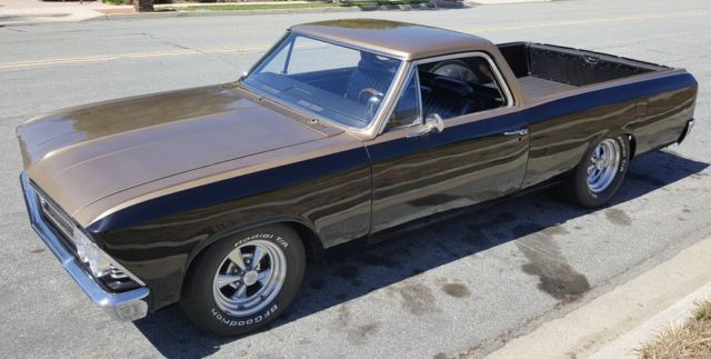 1966 black and gold Chevrolet El Camino