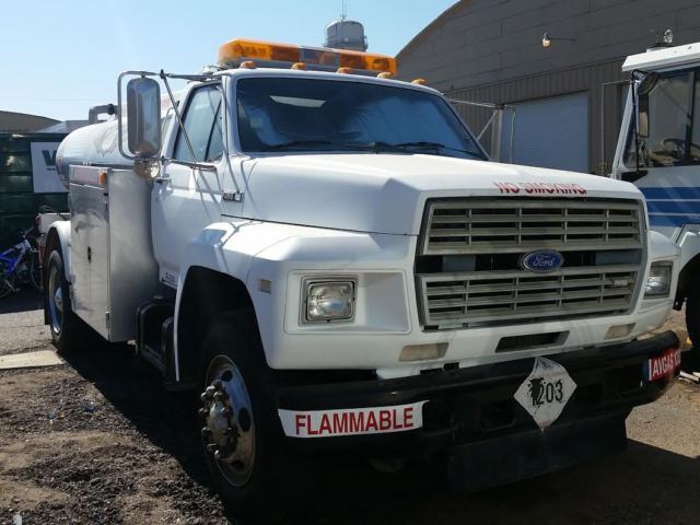 1984 White Ford Fuel Truck Standard Cab Pickup