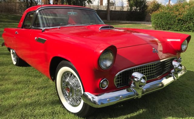 1955 Red Ford Thunderbird Convertible