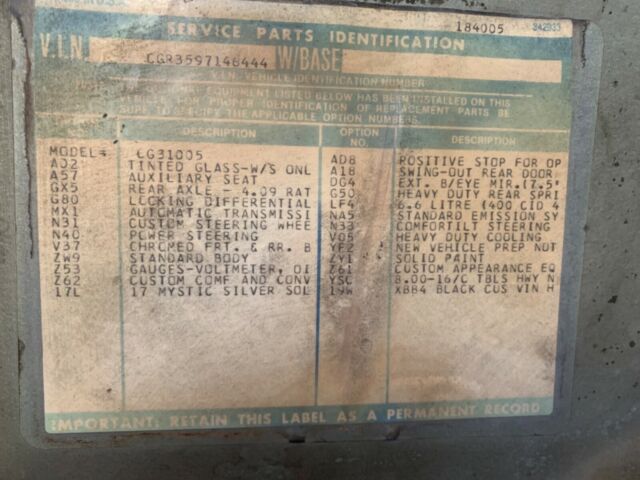 1979 Chevrolet G20 Van