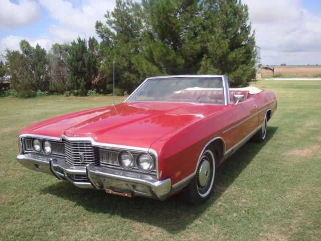 1972 Red Ford Galaxie Convertible