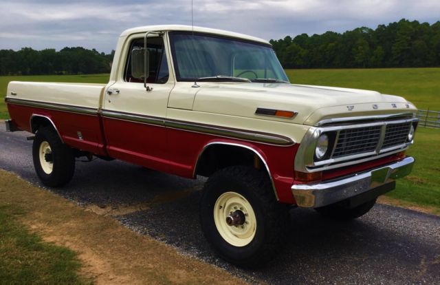 1970 Red & White Ford F-250 Standard Cab Pickup