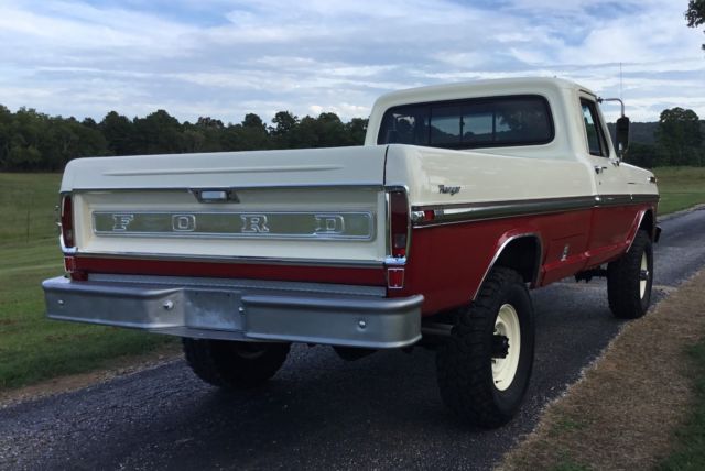 1970 Red & White Ford F-250 Standard Cab Pickup