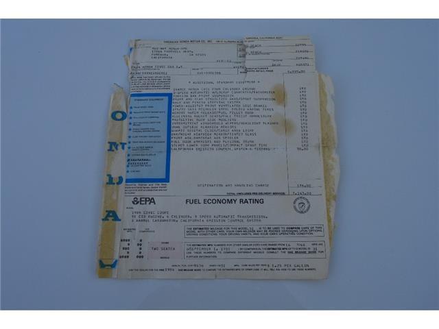 1984 White Honda Civic CRX 2 Door Hatchback