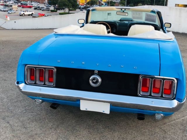 1970 Blue Ford Mustang Convertible