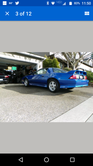 1991 Blue Chevrolet Camaro