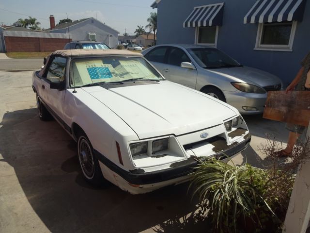1984 White Ford Mustang Convertible